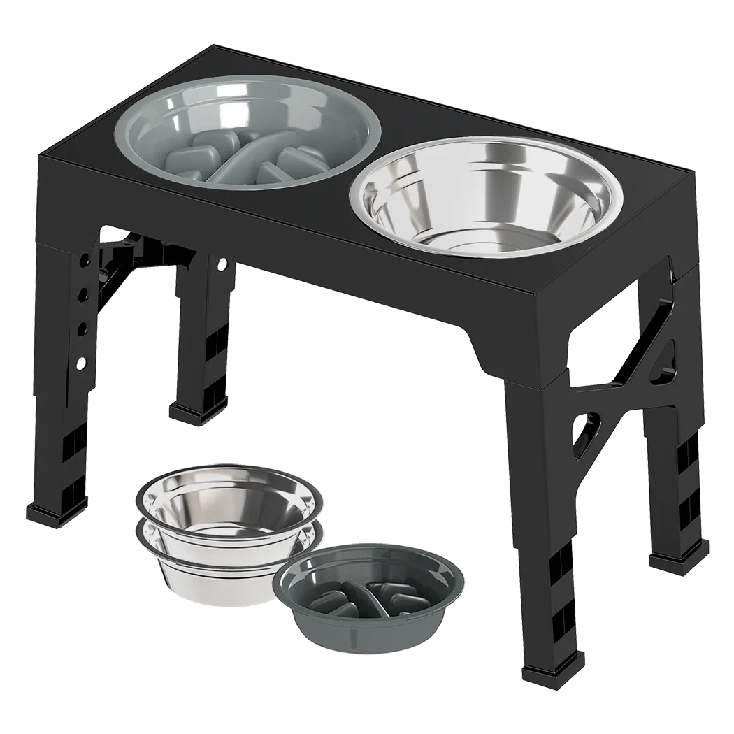 PaWz Elevated Dog Bowls 2 Stainless Steel Bowls and 1 Slow Feeder Bowl-2006732715726082056