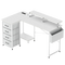 Levede L Shaped Gaming Desk with Storage Drawers White-2050056895770791944