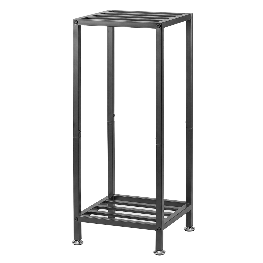 Levede Metal Plant Stand 76cm Tall 2 Tier Indoor Corner Shelf Black Display Rack-2072893560058941449