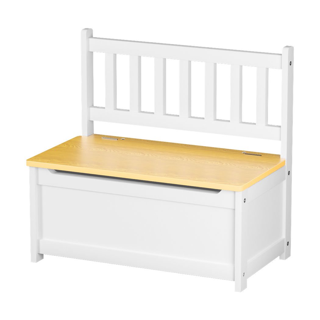 Levede 2-In-1 Kids Toys Storage Bench Box Wooden Chair-1937319824770338824