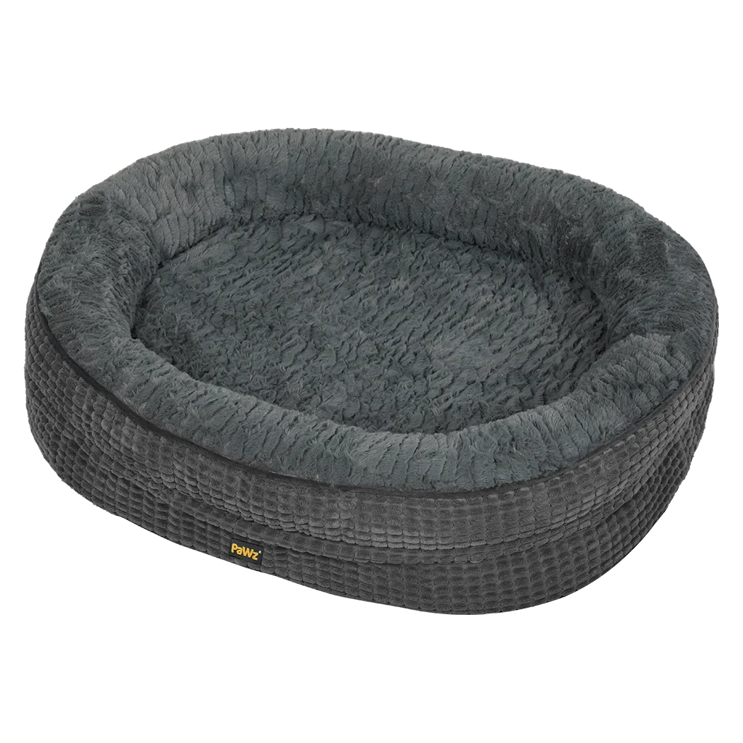 Pawz Orthopedic Plush Dog Bed Soft Washable Pet Bed Grey Cosy Cushion M Size-2050056794356715528