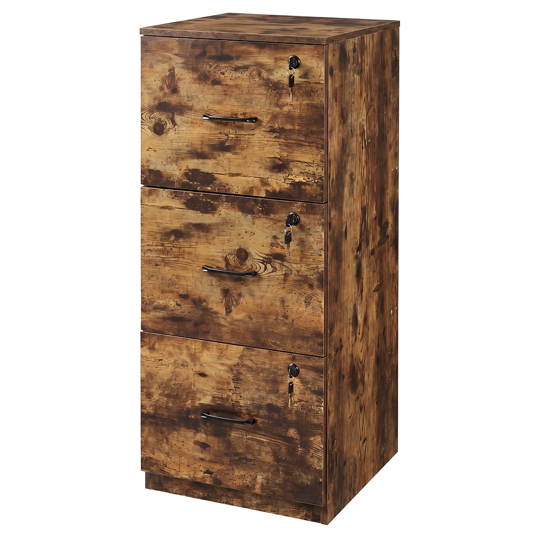 Levede File Cabinet Document Organiser  3 Lockable Drawers Vertical Cabinet-2072893556288262153