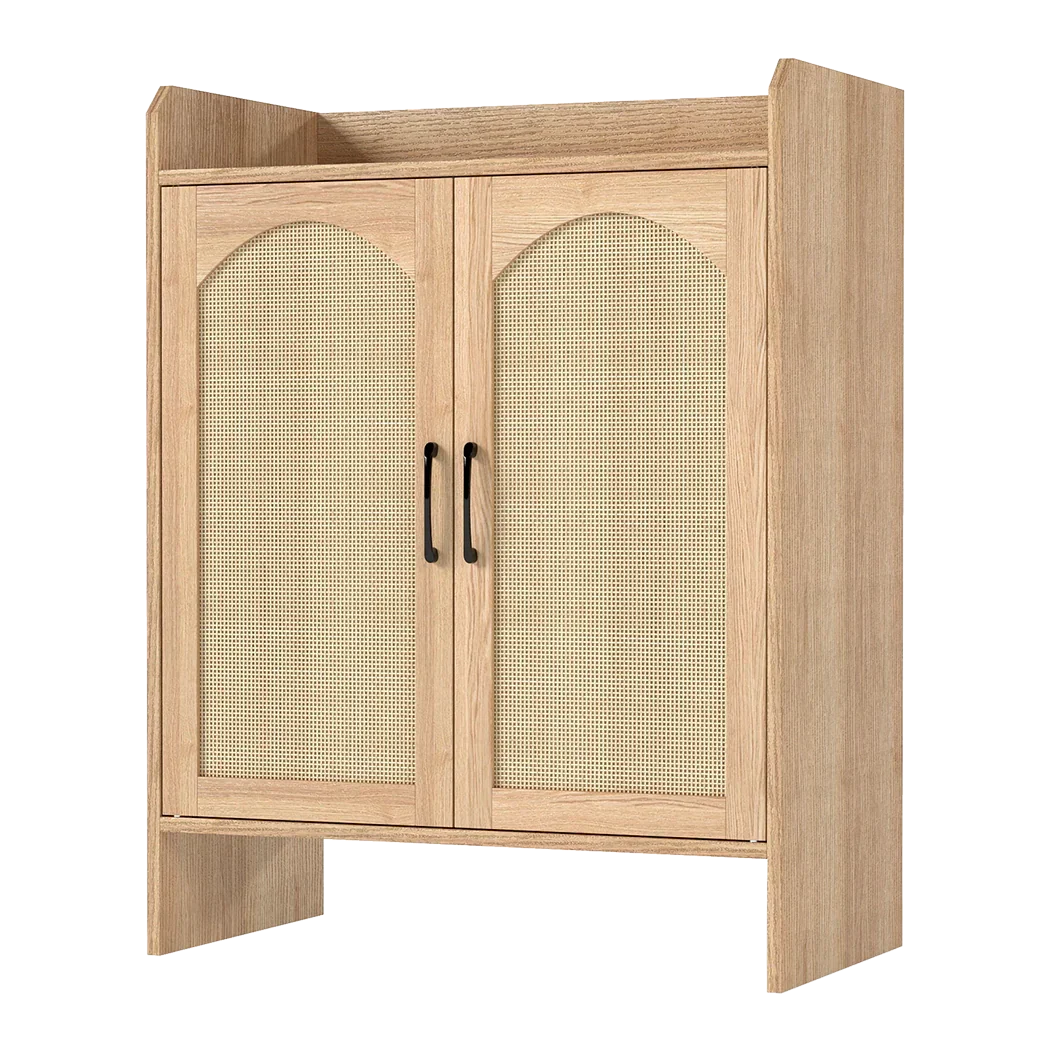 Levede 5 Tier Shoe Cabinet Wooden Double Door Storage Rack Organiser Entryway-2050056773213229065