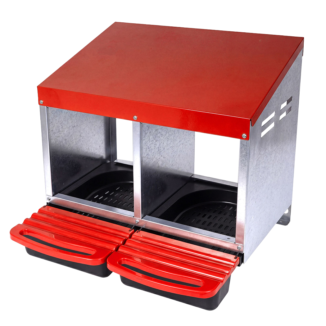 Pawz Chicken Nesting Boxes 2 Hole for Rolling Egg Collectio Inside Outside-2061251867299680264