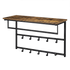 Levede Floating Shelves 10kg Wall Shelf Hooks Coat Rack Metal Wood Black-2100034943223730184