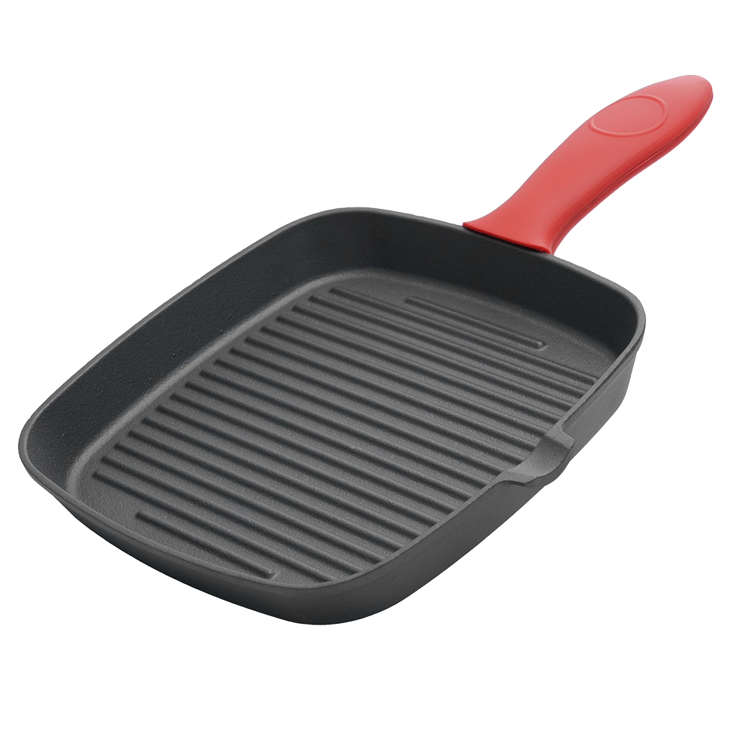 Toque Cast Iron Square Grill Pan with Spouts Cookware-2011971112124157960