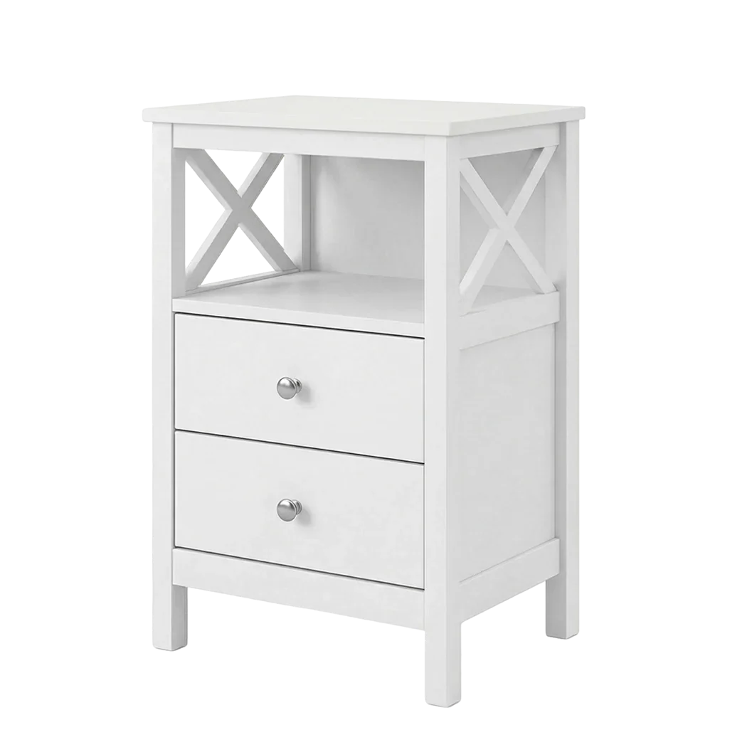 Levede Bedside Table Nightstand Side End Table 2 Drawers Storage Bedroom Cabinet-2050056781207572488