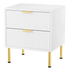 Levede Bedside Table with 2 Drawers White Metal Legs-2029387202869465096