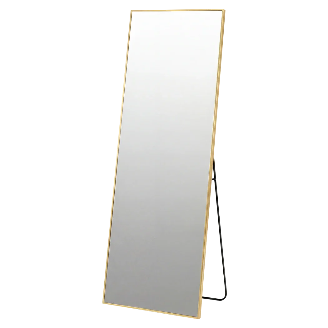 Yezi Rectangular Full Length Mirror 165x60cm Gold Standing Floor Wall Leaning-2050059008483659784