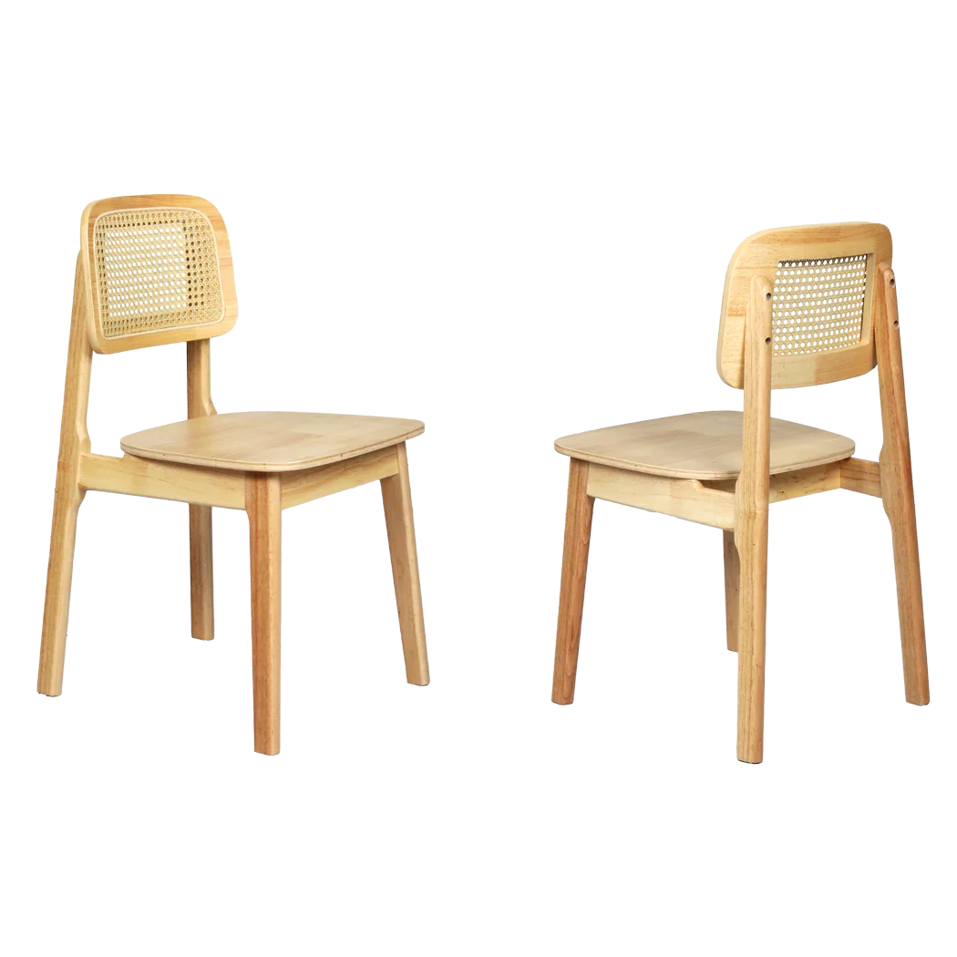 Levede 4x Rattan Dining Chair Wooden Kitchen Chair-2006733383874514952