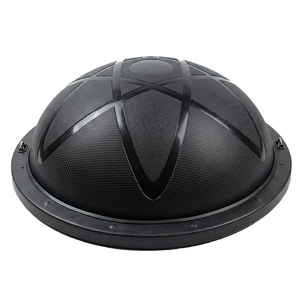 Centra Half Balance Ball Yoga Balance Trainer 2 Resistance Bands Home Gym Black-2050056790019805192