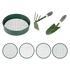 Garden Sieve Soil Sifter Set Metal 4 Mesh Inserts Shovel Hoe for Pots Green-2100035035536166920