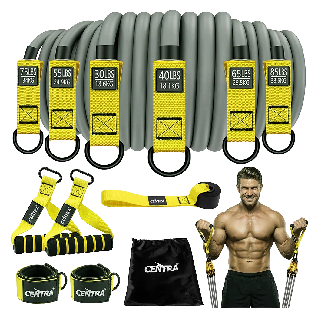 Centra 12 Pcs Resistance Bands Set Heavy Duty Workout Bands Strength Training-2050059020710055944