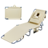 Levede Foldable Beach Lounge Chairs with Face Hole Khaki-1910112249029201928