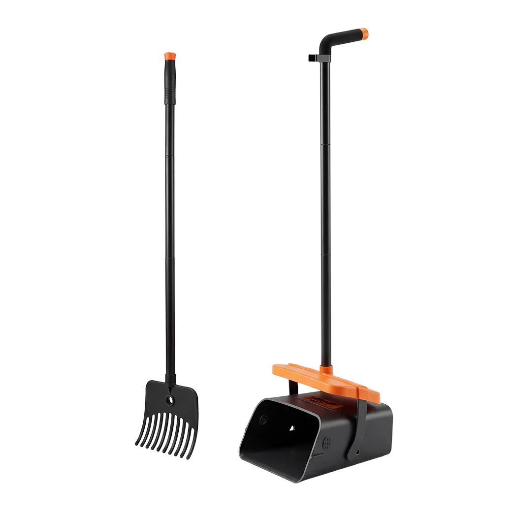 Pawz Pooper Scooper Rake Kit Long Handle Dog Poop Picker Easy Pickup Outdoor-2050059017870512136