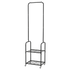 Levede Clothes Rack Heavy Duty Garment Rack 2 Shelf Locking Wheels Bedroom Black-2100034940497432584