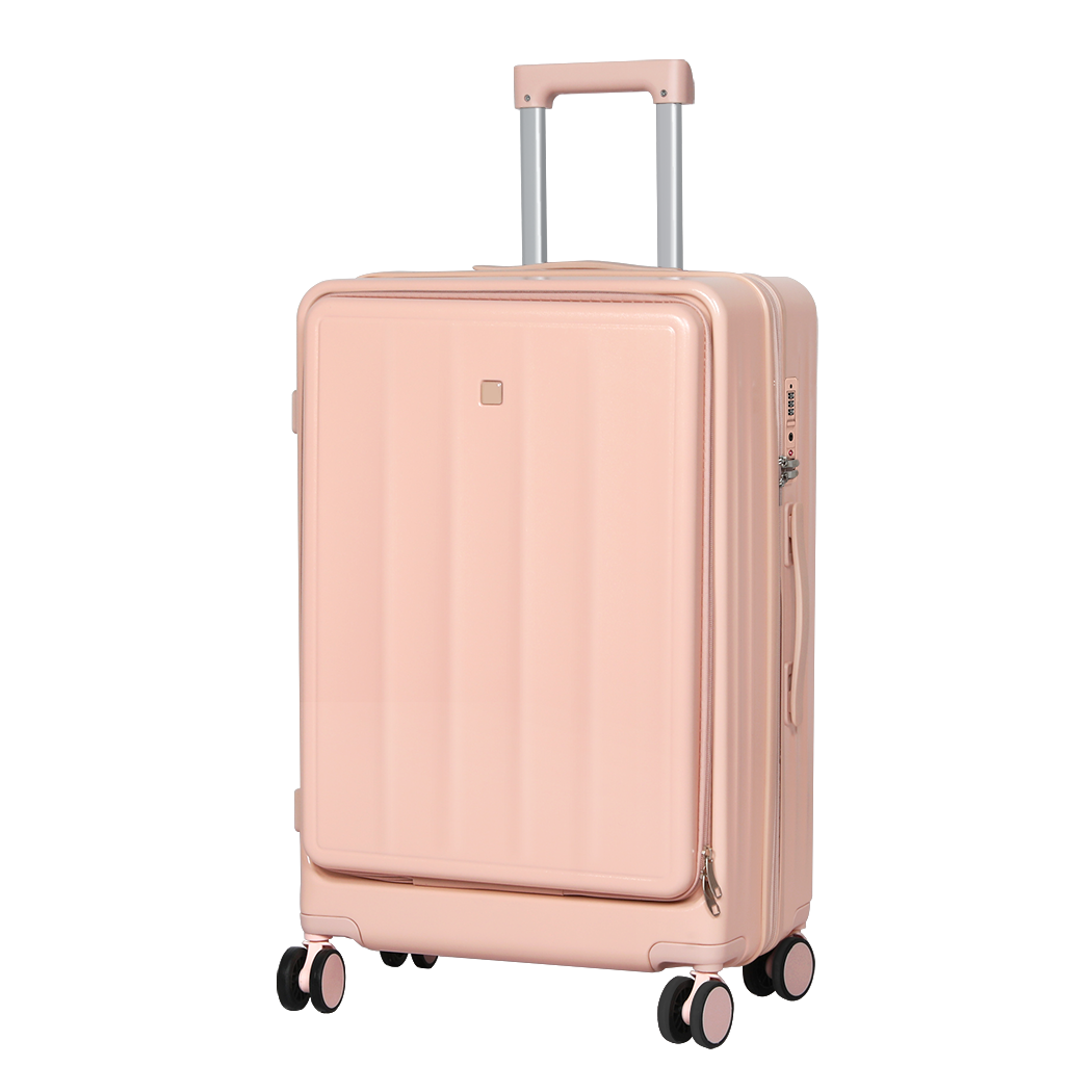 Slimbridge 26" Luggage Trolley Travel Hard Pink-1894516770241384456