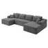 Levede Modular Sofa Lounge Set Corduroy U Shaped Sectional Cloud Couch Grey-2050056788564381704