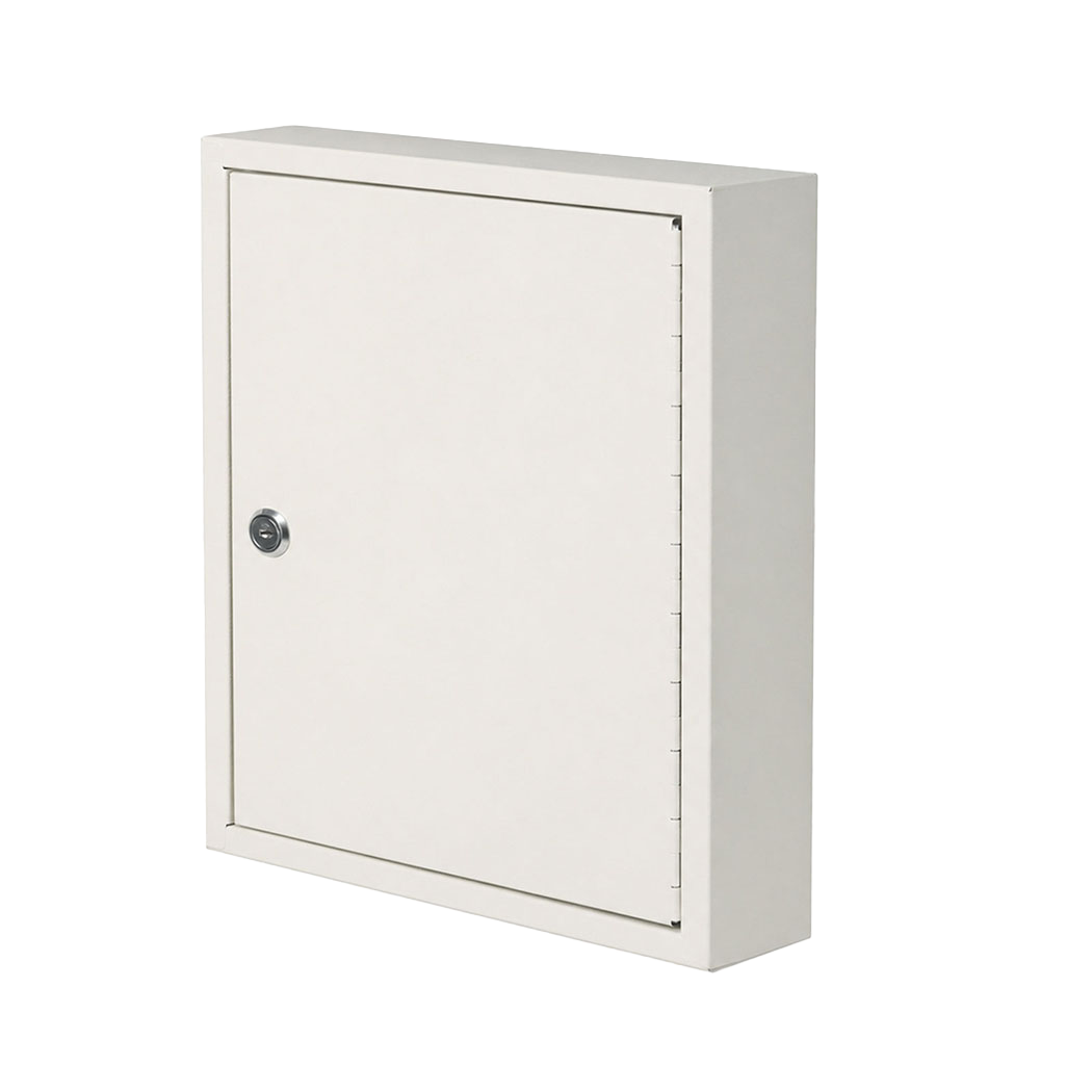 Levede Key Safe Cabinet 42-Key Wall Mount Steel Lock Box White-2100035001302257672