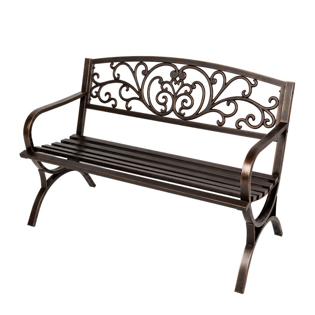Levede Garden Bench Seat Outdoor Furniture Patio Park Lounge Chair Bronze 3 Seat-2072893558154727432
