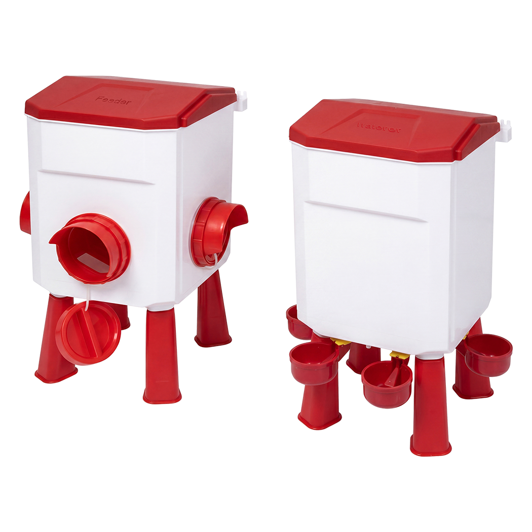 Pawz Auto Chicken Feeder and Waterer Set 12kg 11L Gravity Food Water Dispenser-2061251867471646728