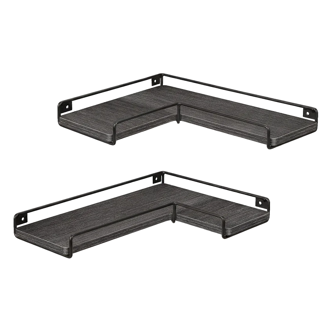 Levede Floating Shelves 2Pcs DIY Corner Wall Shelf Storage Display Rack Bedroom-2050059024489123848