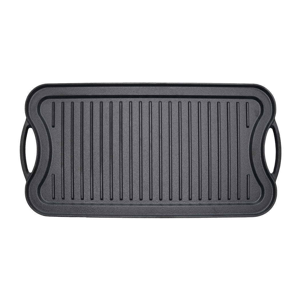 Toque 50.5cm Reversible Cast Iron Griddle Pan Non-Stick-2011971111960580104