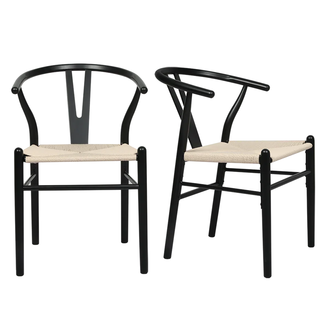 Levede 8x Dining Chairs Wooden Hans Black-2018816939526328328