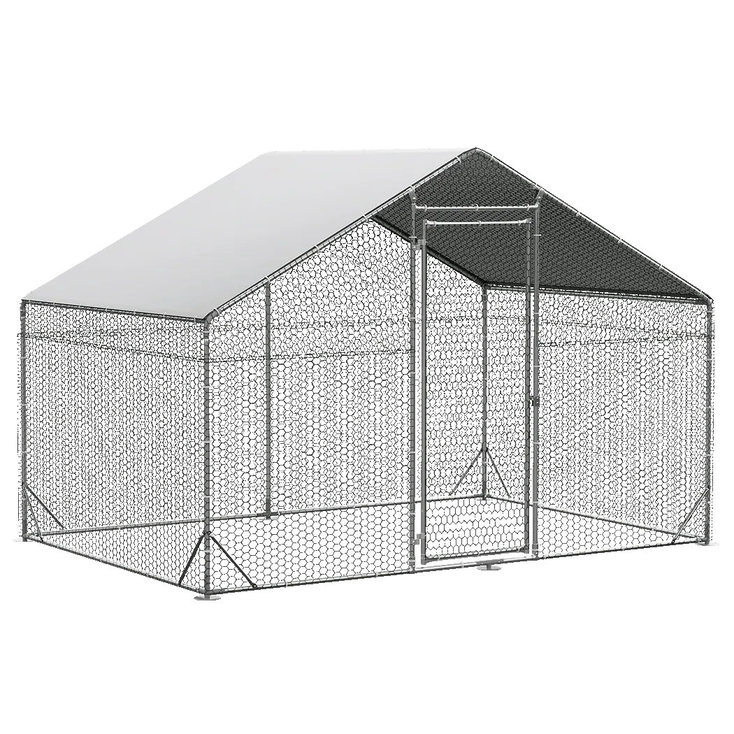 Pawz 200x300x194cm Large Metal Walk-in Chicken Coop Cage-2006732695874441224