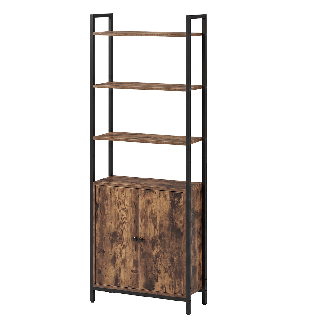 Levede 6 Tier Bookshelf Storage Cabinet Bookcase Display Adjustable Shelves Door-2072893553234808841