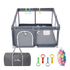 BoPeep Baby Playpen 127x127cm Playpen with Balls Meah 150D oxford Grey-2100034970482511880