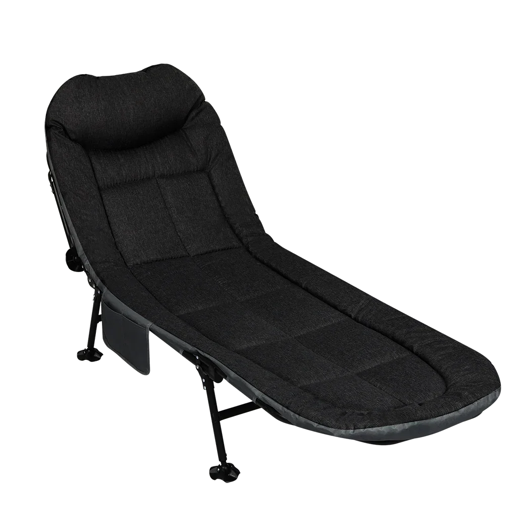 Levede Folding Camping Bed Camp Cots Black-2029387200147361800
