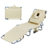 Levede Foldable Beach Lounge Chairs with Face Hole Khaki-2018816828662485000