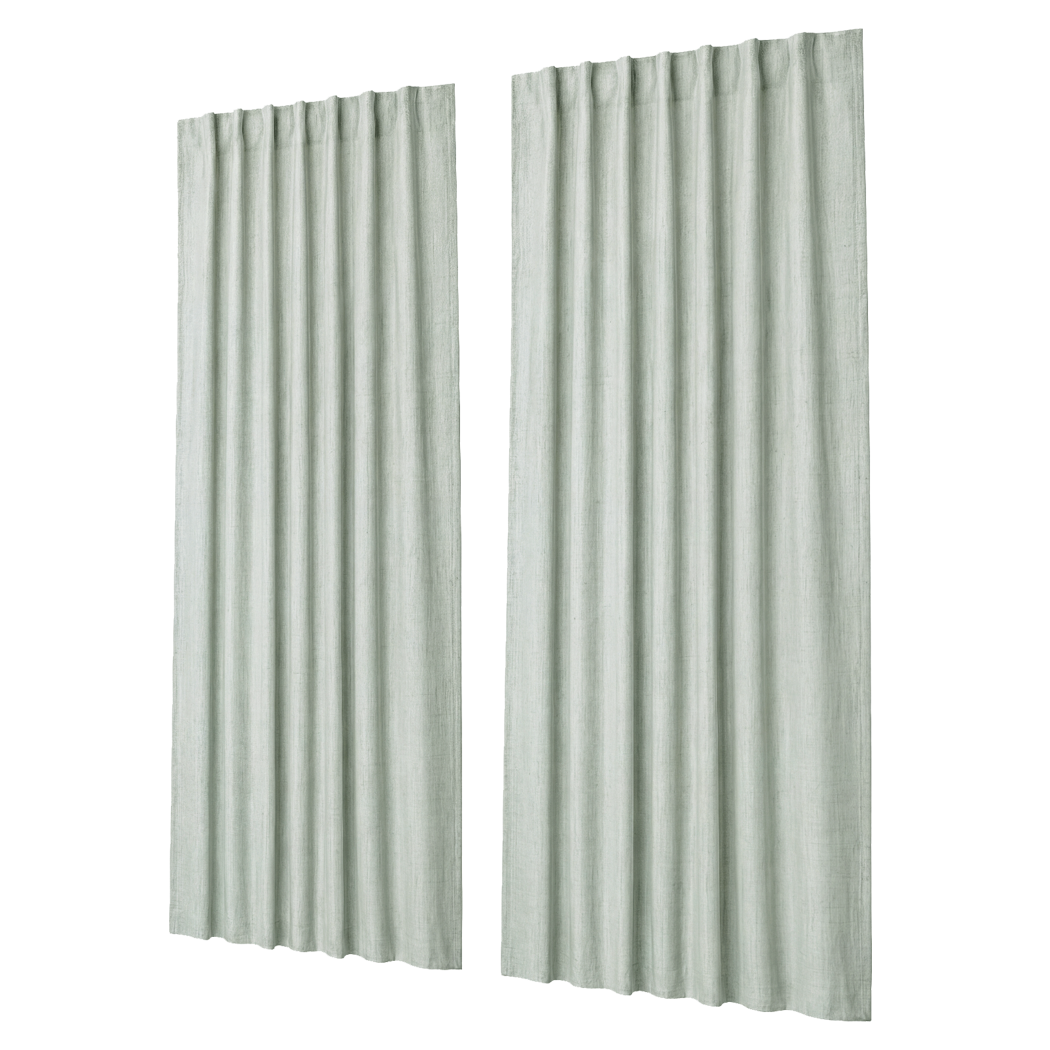 Marlow 2 Panels Blackout Curtains Thermal Linen Look Blockout Drapes 132x160cm-2072893564358103048