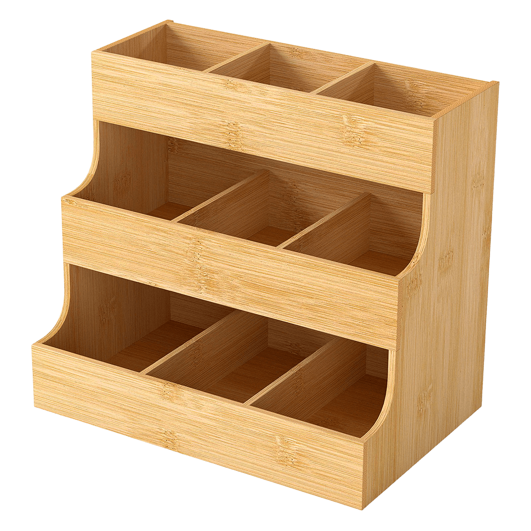 Toque Vertical Bamboo Tea Organizer Holds 180 Tea Bags-2006732763629228040