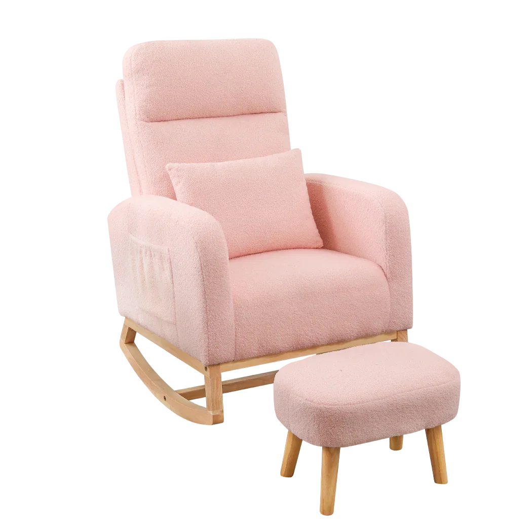 Levede Rocking Chair Ottoman Footrest With Side Pocket-2006732687682965512