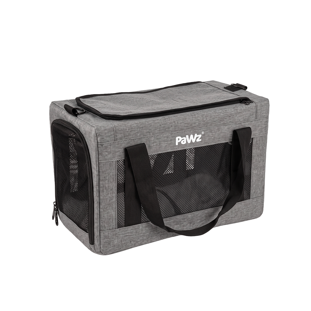 Pawz Cat Carrier Airline Approved 5mm Frame Mesh Windows Gray Oxford-2100034988224417800