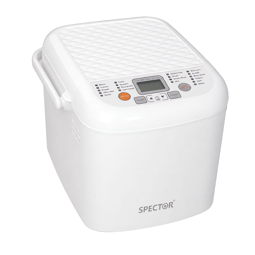 Spector Automatic Bread Machine 19-In-1 500W Quiet Motor 1.2Lb White for Home-2109799588007972873