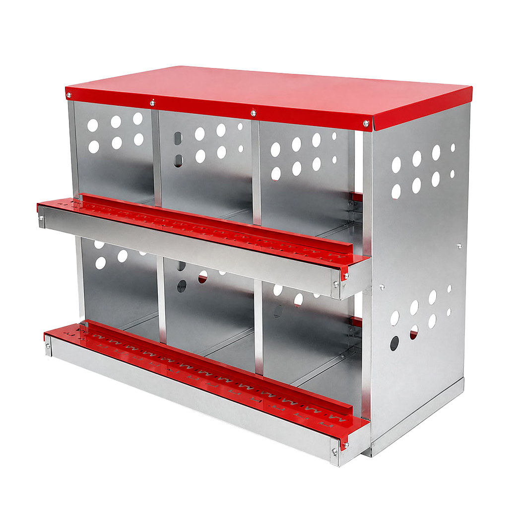 Pawz Chicken Nesting Box 6 Hole 2-Tier Roll Away Egg Collection Galvanized Coop-2072893572729933832