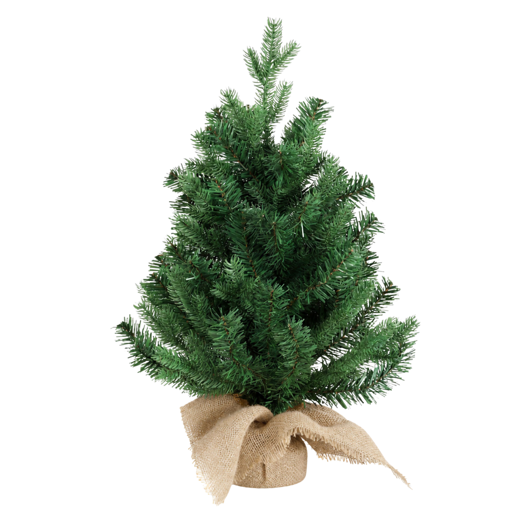 Santaco Christmas Tree 63cm Mini Xmas Tree 75 PVC Branches PVC Burlap Green-2100035037390049288