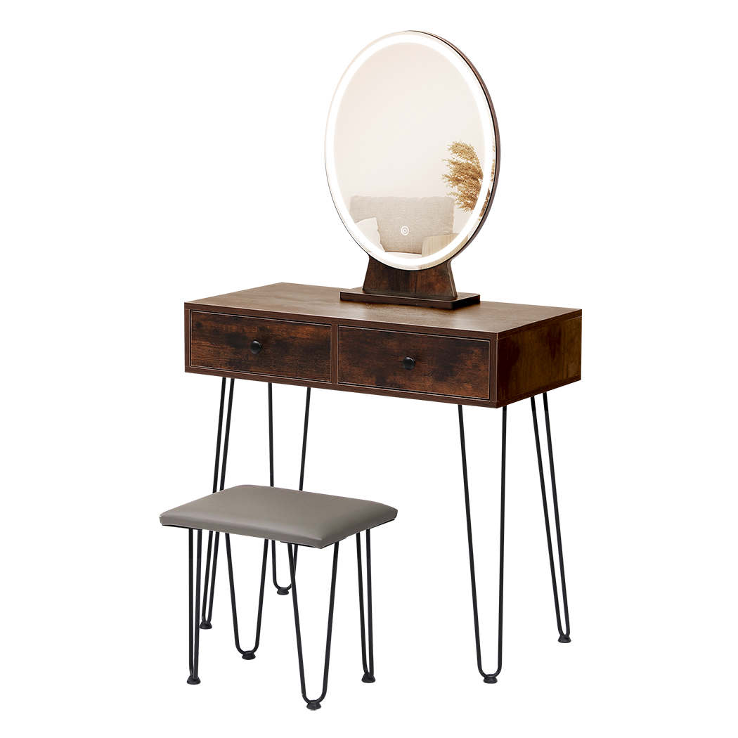 Levede Dressing Table LED Light Strip Brown