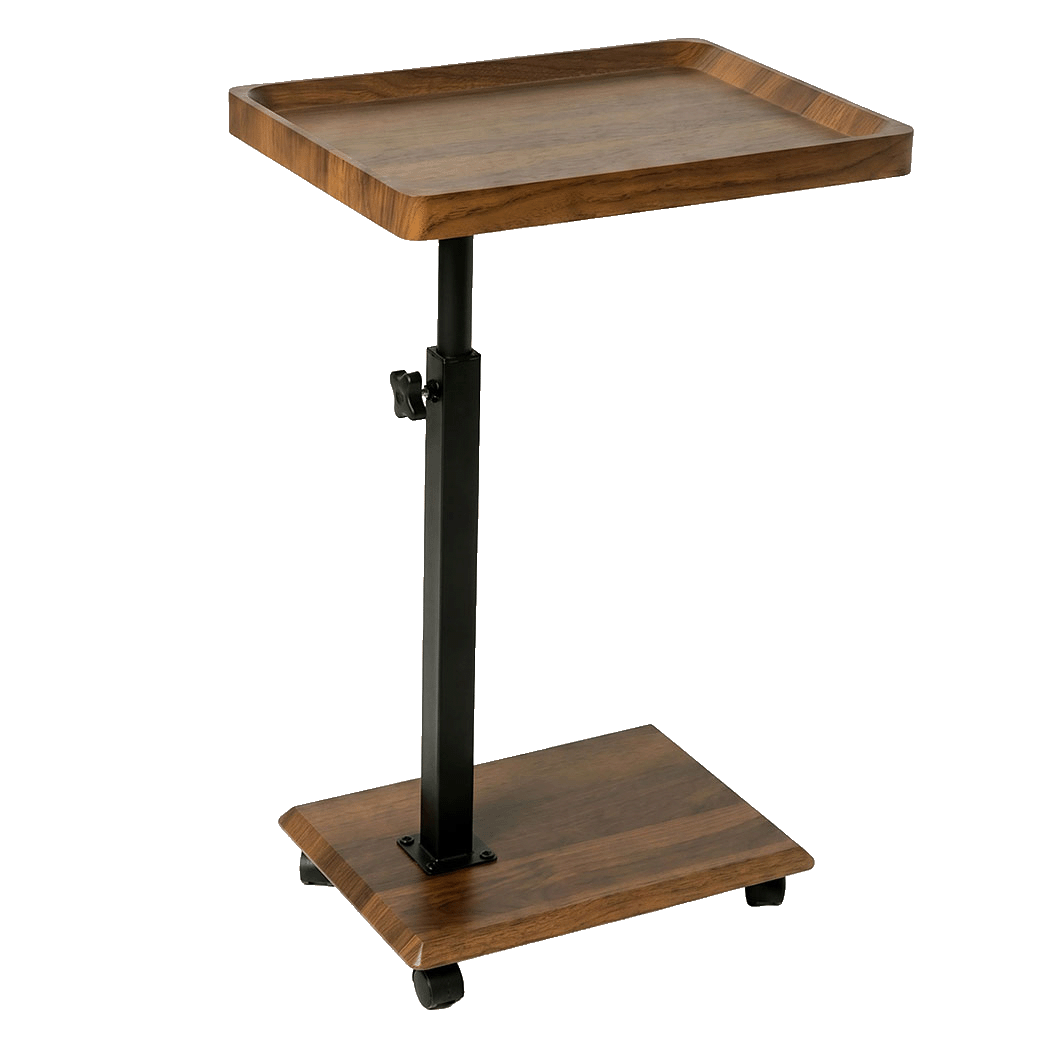 Levede C Shaped Side Table Height Adjustable Rolling 360° Swivel Top End Table-2072893557752074248