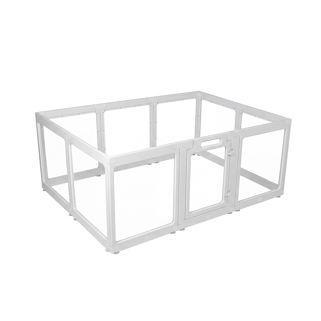 Pawz Dog Playpen 60cm Height Acrylic Clear Foldable DIY Dog Pen Indoor Use-2072893572922871816