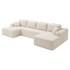 Levede Modular Sofa Lounge Set Corduroy U Shaped Sectional Cloud Couch Beige-2050056788379832328