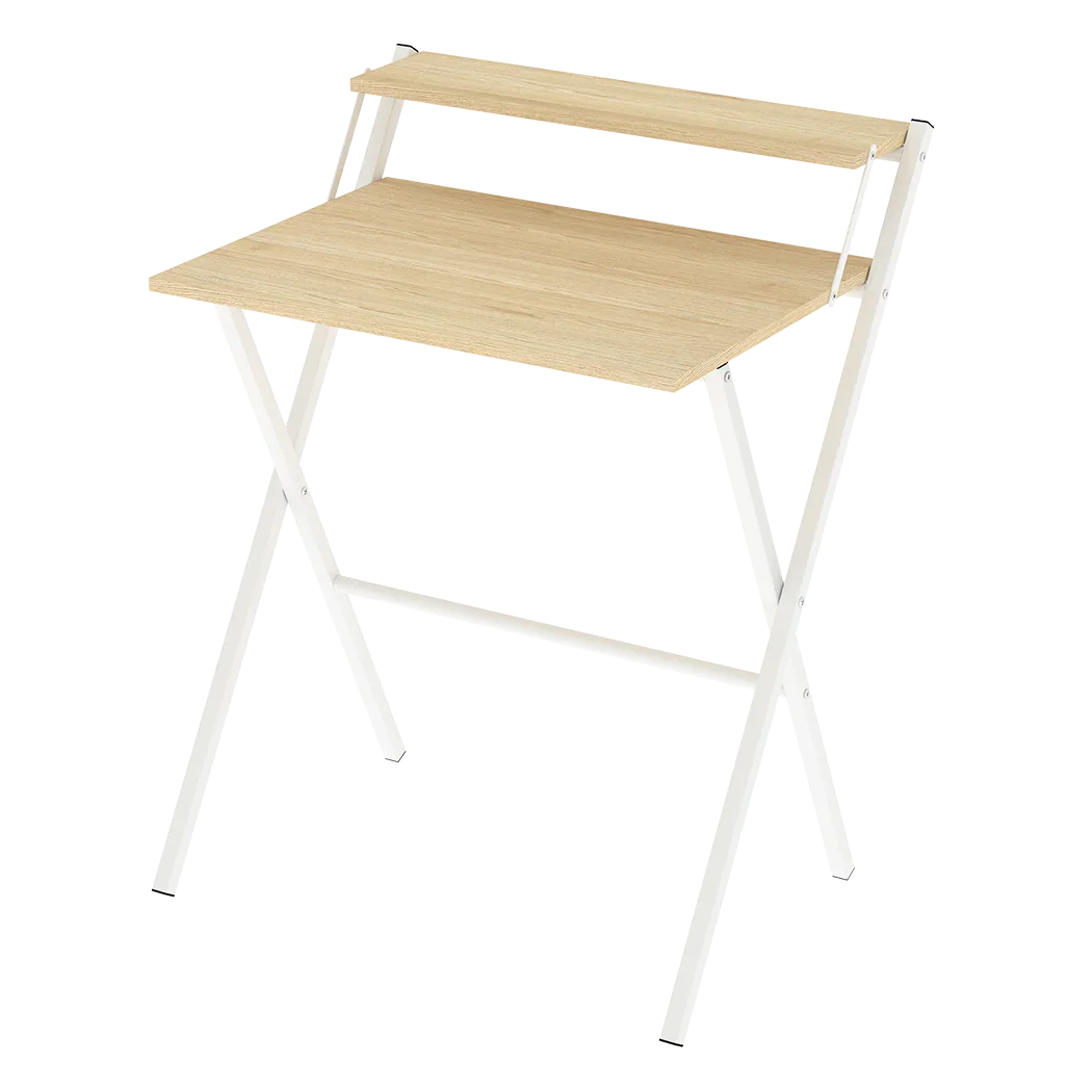 Levede Foldable Computer Desk Office Study Desk Oak-2050056911830781960