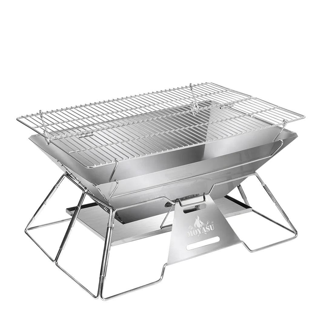 Levede Portable Folding BBQ Charcoal Grill Silver-2006732907665821704