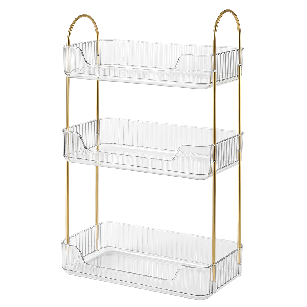 Ilus 3 Tier Makeup Organiser Vanity Countertop Shelf Cosmetic Holder White-2065254302259220488