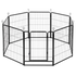 Pawz Dog Playpen 8-Panel Folding Dog Pen Steel Black-2100034989323325448