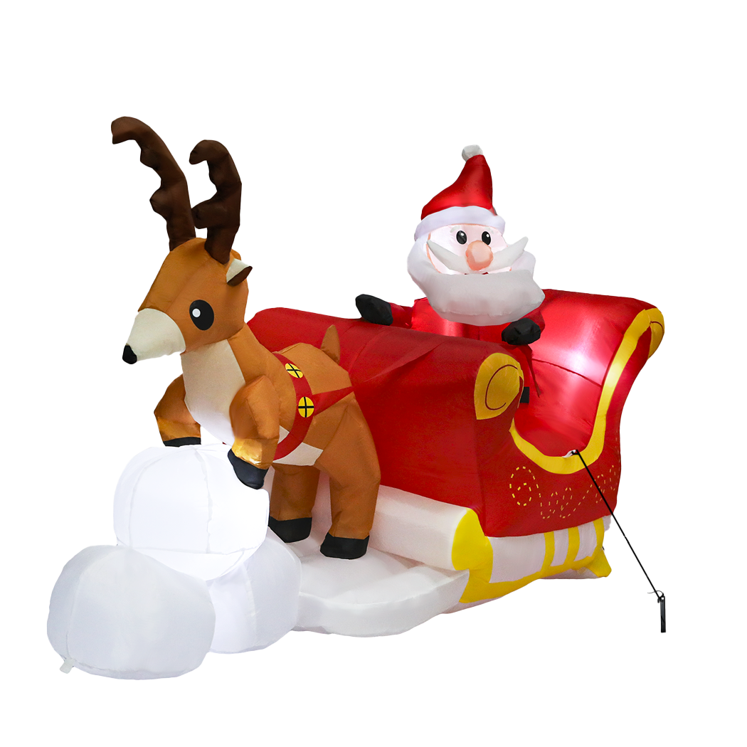 Santaco Christmas Inflatables Outdoor Santa Claus Reindeer Sleigh Lights Decor-1950769999287291912