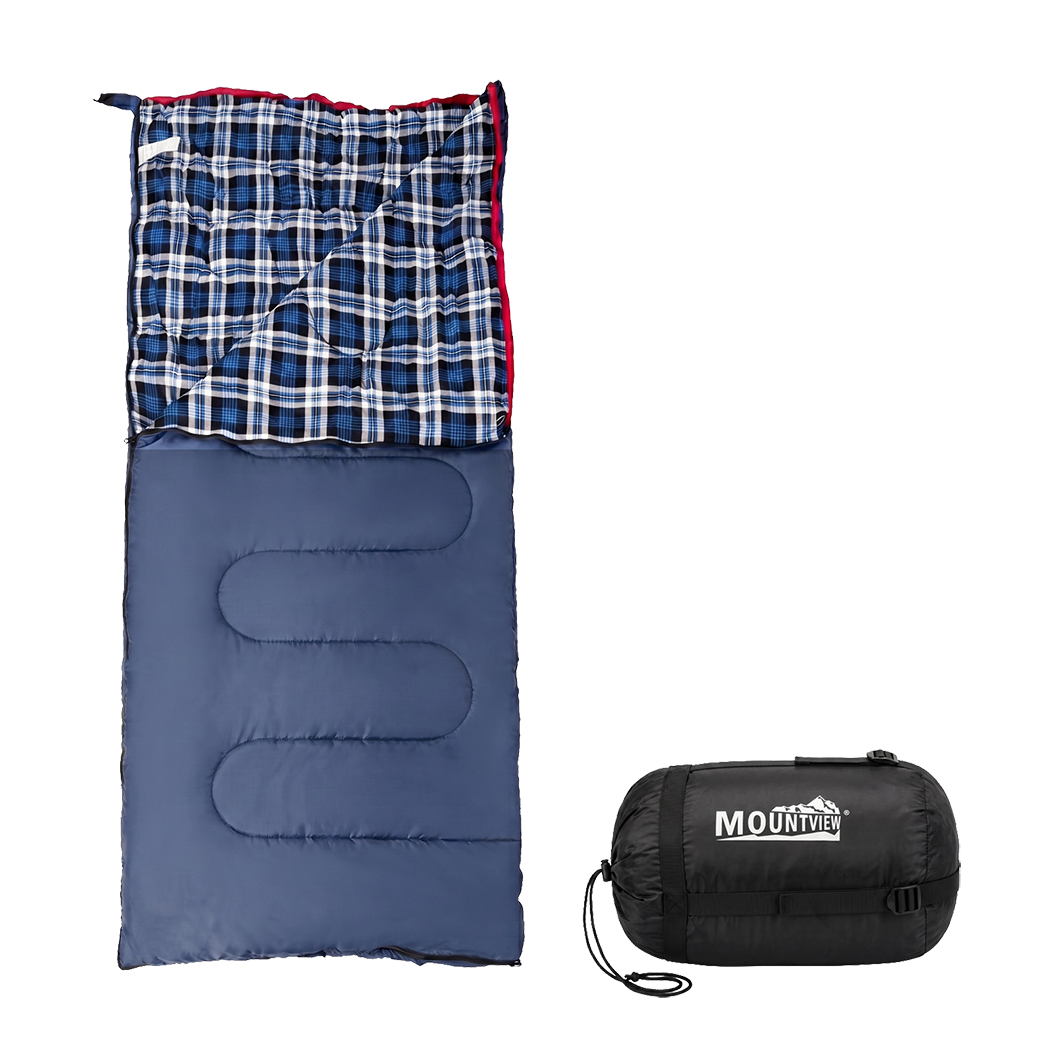 Mountview Sleeping Bags Single Camping Hiking 3-Season Thermal Blue 0°C-15°C-2050059022987563016